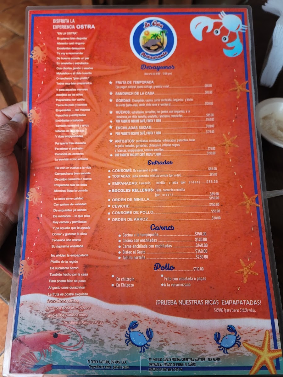 Restaurante La Ostra Menu - Image 2